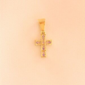 Purple cross necklace